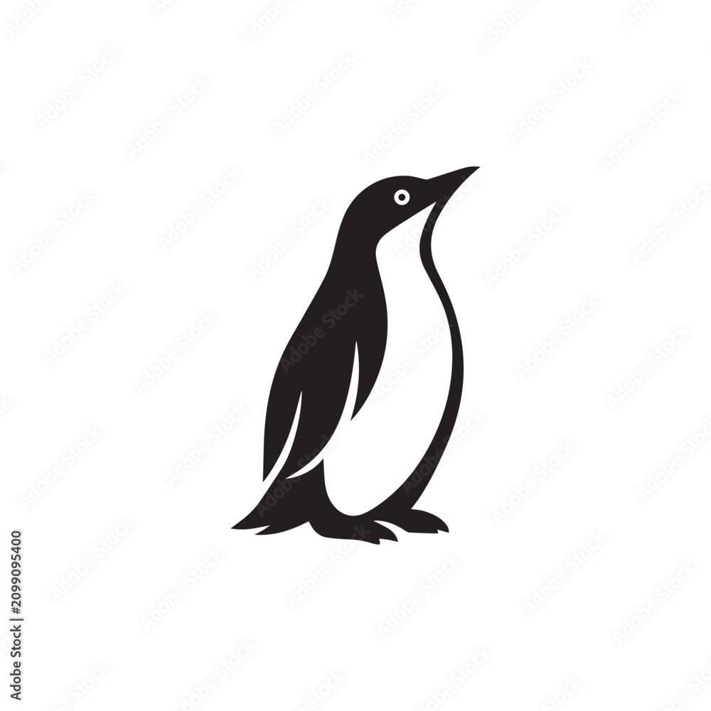 Obraz premium Minimalist Penguin Silhouette Vector Icon