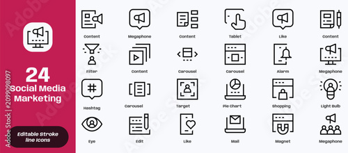 Social Media Marketing Icon for Digital Promotion and Online Business

