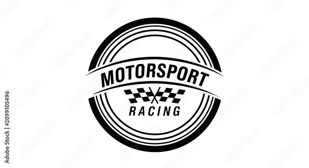 Fototapeta premium Motorsport Racing Logo Black and White Racing Emblem