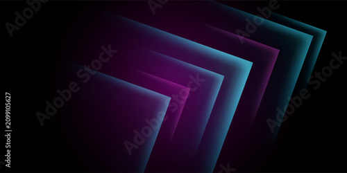 Принти на полотні Neon diamond shape with colorful light streaks radiating outward in image