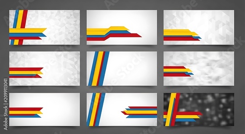 Colorful Stripes on White Background with Abstract Design.