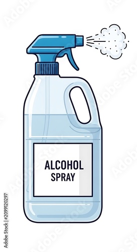 Alcohol Spray Disinfectant Bottle for Sanitization and Hygiene.