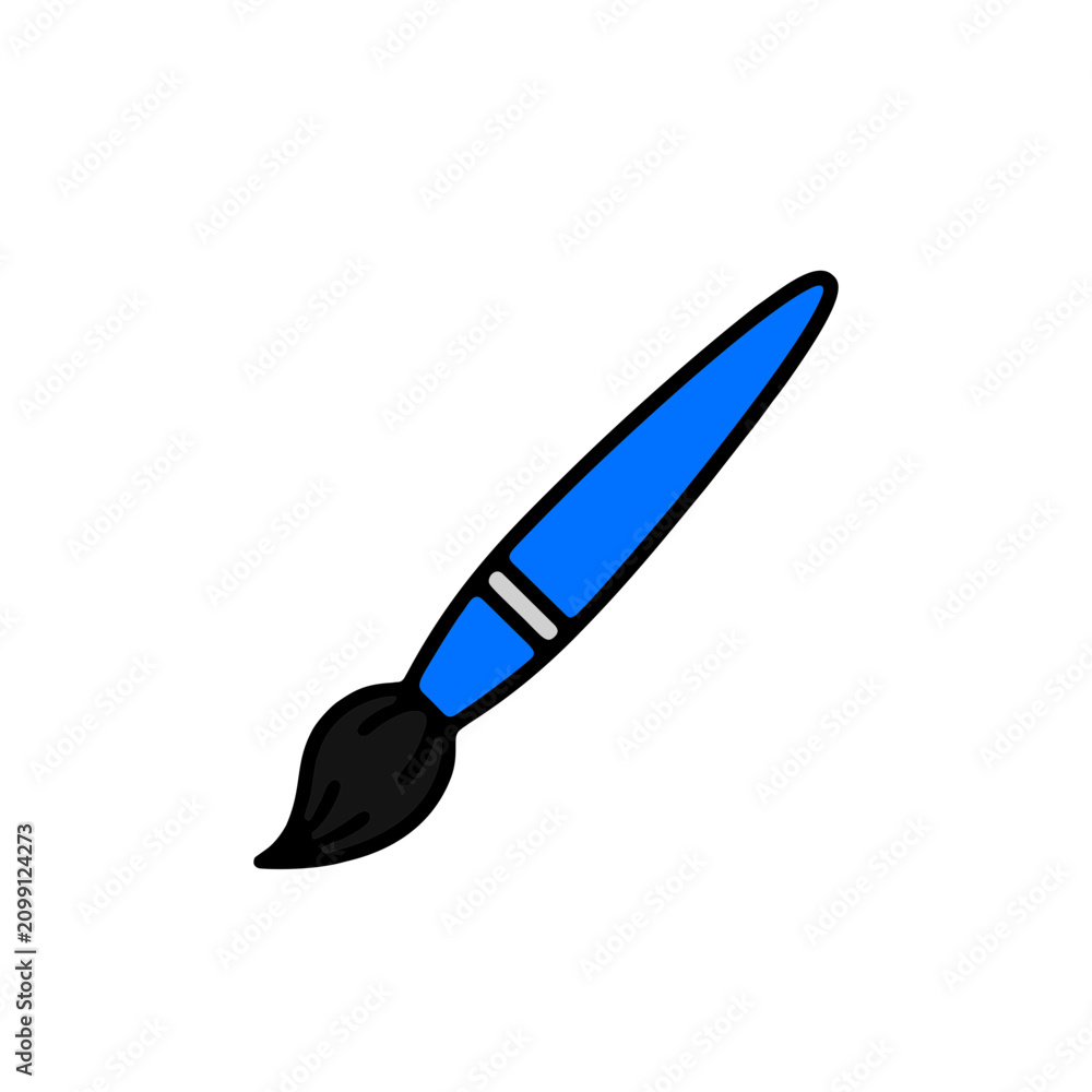 Obraz premium Blue Paint Brush Drawing
