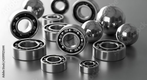 Assorted Ball Bearings and Rolling Elements for Machinery.