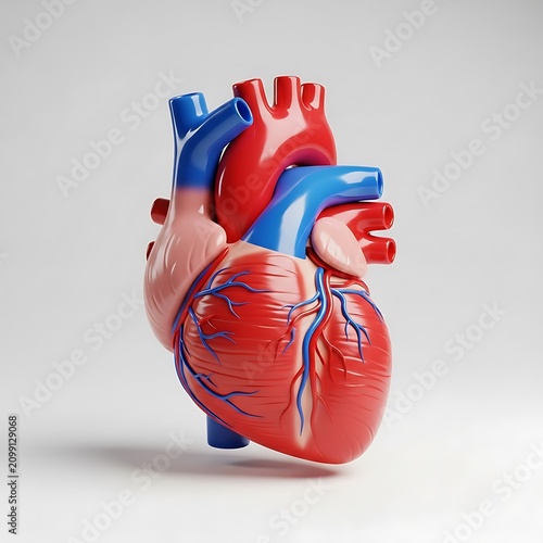 Detailed Anatomical Model of Human Heart with Vessels.