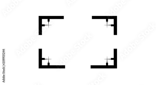 Camera viewfinder focus frame icon isolated on white background