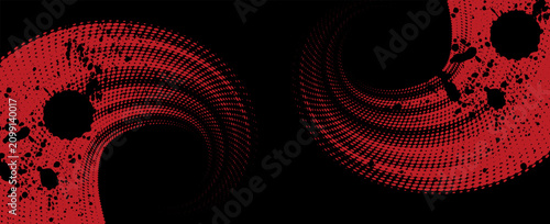 Photos Abstract halftone background with diagonal red and black streaks, creating a futuristic and high-speed motion effect