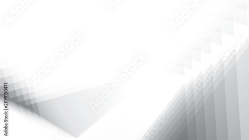 Abstract white and gray color, modern design stripes background with geometric triangle shape, straight lines and glowing light. Vector illustration.