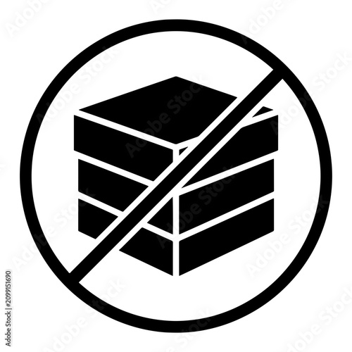 Vector icon indicating that items should not be stacked. Ideal for packaging, shipping labels, cargo instructions, and warning signs in logistics and storage. Flat design on white background.