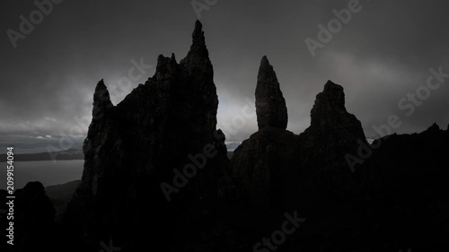 Timelapse of Old Man of Storr on Isle of Skye, Scotland