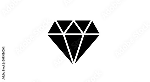 Black diamond icon isolated on white background