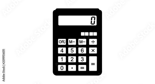 Black and white icon of a basic calculator