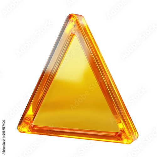 Amber Triangle Shape for Design and Decoration Projects Isolated on Transparent Background