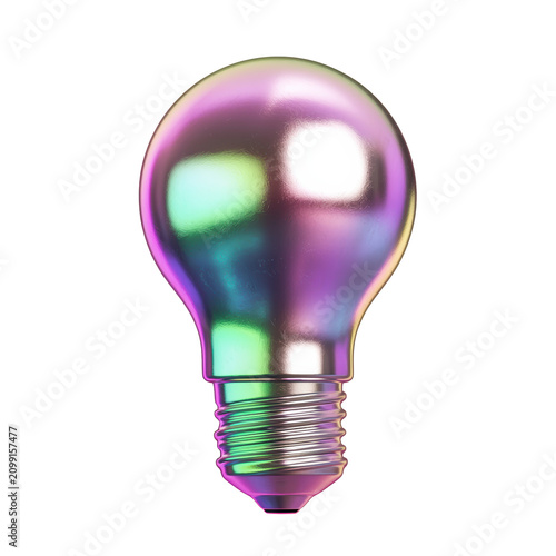 Colorful Light Bulb Design for Home Decor and Illumination Projects Isolated on Transparent Background