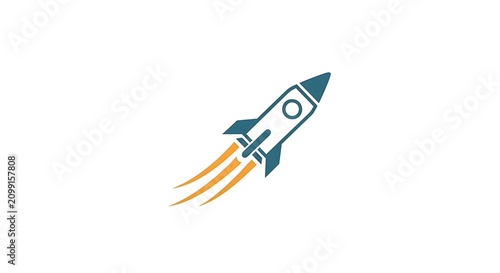 Stylized Rocket Launch Icon for Space Exploration.
