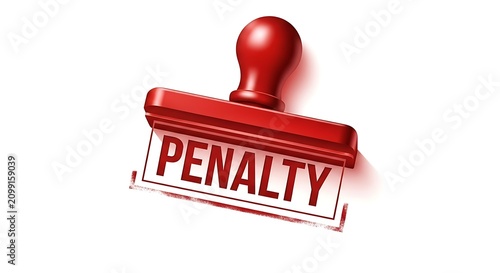 Red Pen Stamp Marking Penalty on Document.