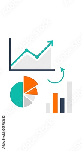 Business Growth Chart with Graphs and Data Analysis.
