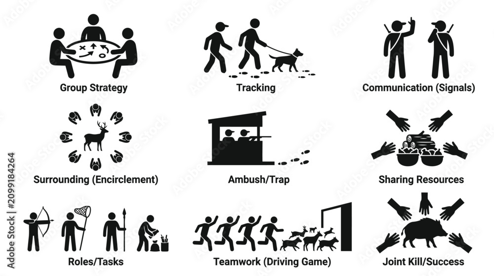 Obraz premium Teamwork and Collaboration Concepts Icons.