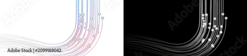 Konstfotografi Dark asymmetrical network pattern, vertical white particle trails on white and b