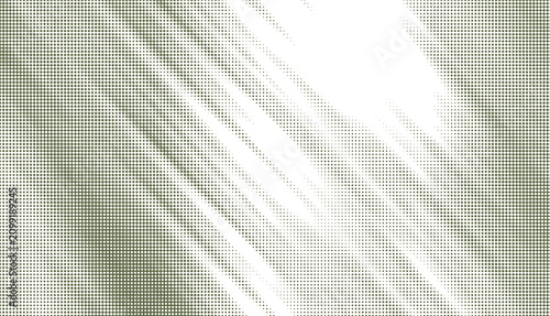 Abstract geometric grid pattern with halftone textured dots and fading light as isolated object