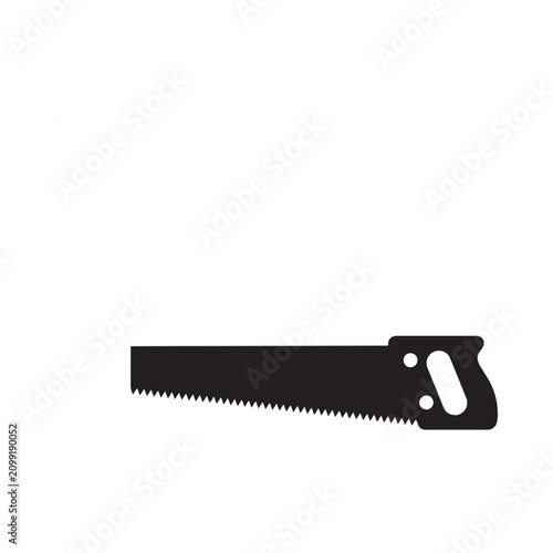 Canvastavla Hand saw silhouette against a white background simple tool outline