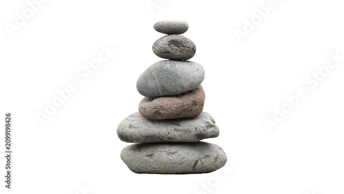 Zen Stone Stack Balanced and Isolated on transparent Background