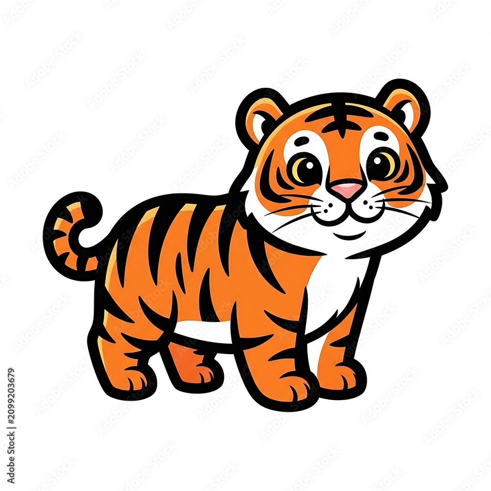 Obraz premium Cartoon lion character with mane sitting.