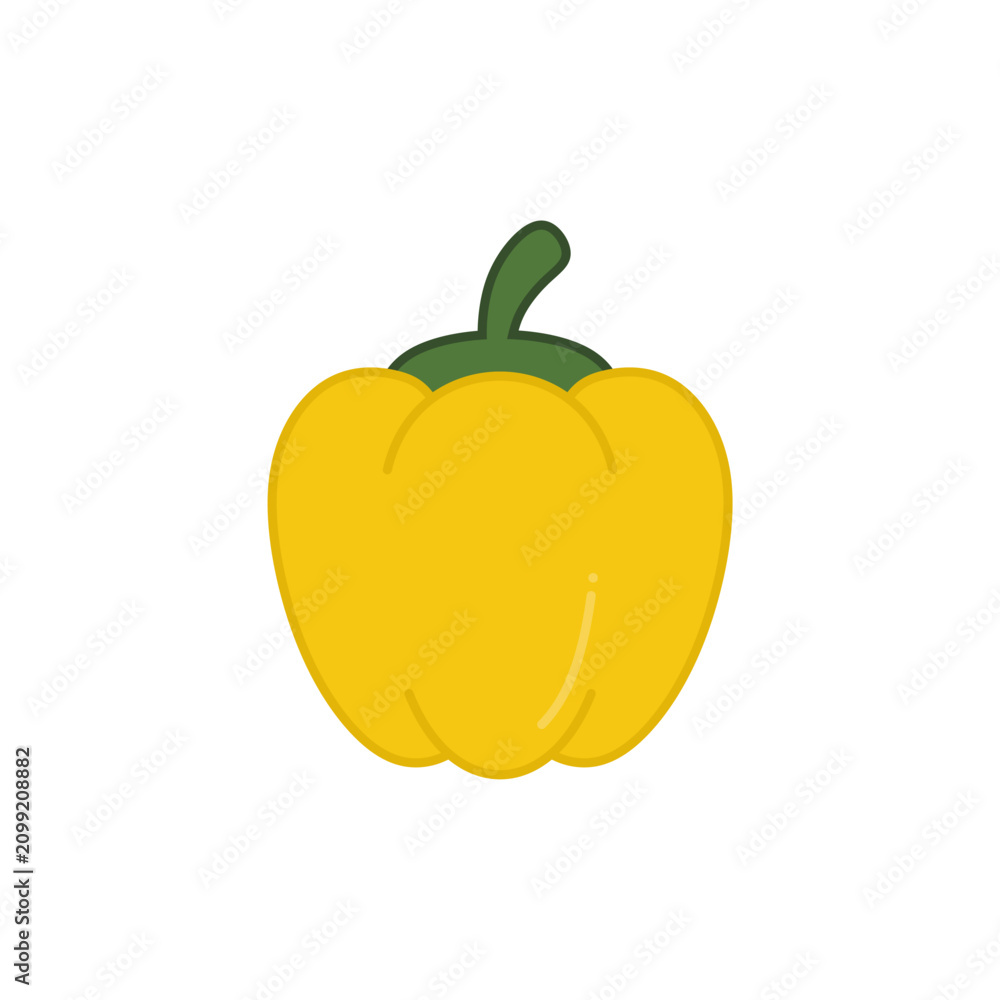 Fotografía Red bell pepper vector illustration