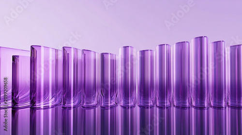 Glossy Glass Voice Waveform Sculpture Isolated on White Background