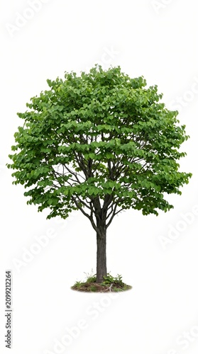 Isolated Eastern Redbud Tree on White Background