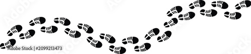 Fotografie Black and white of scattered paw prints pattern animal tracks scattered pattern