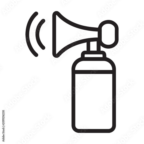 Air Horn Outline Icon Vector Illustration