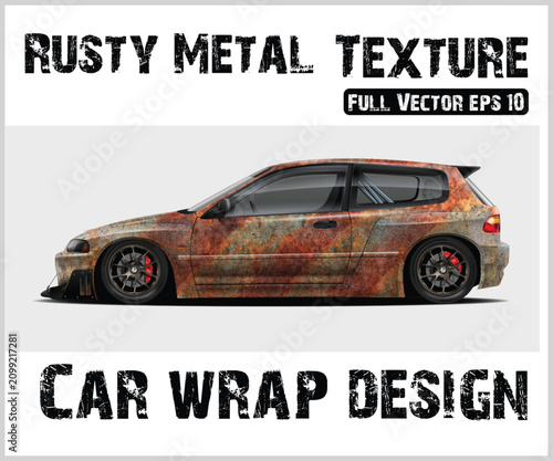 Rusty Metal Texture Car Wrap Design