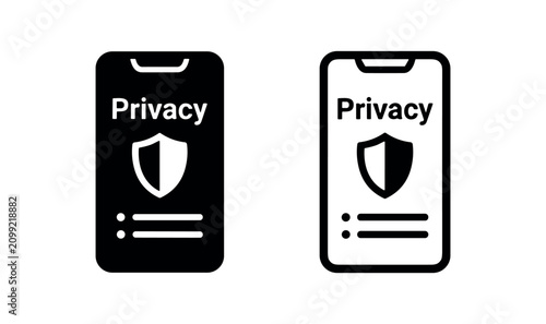 Fotografie Mobile privacy and data protection icon