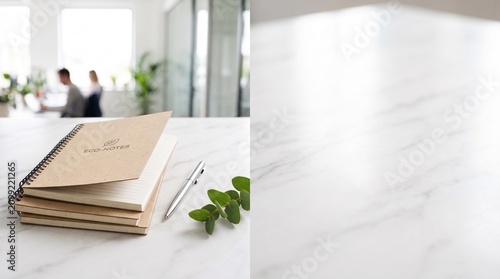 Creative workspace with digital tablet on a white desk 5