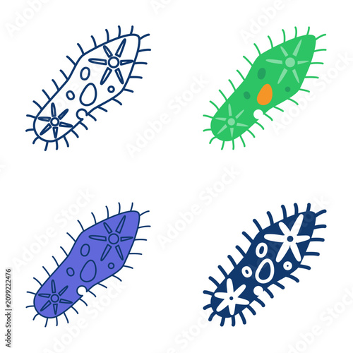 Obraz na plátně Paramecium anatomy icon set