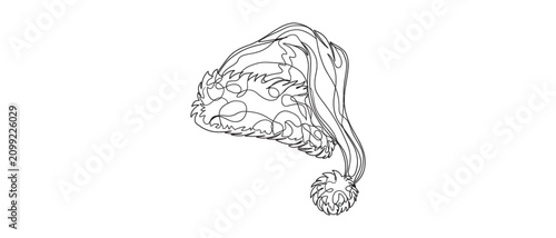 Bild auf Leinwand santa Christmas line art style illustrasin vector with transparent background
