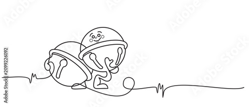 Bild auf Leinwand santa Christmas line art style illustrasin vector with transparent background