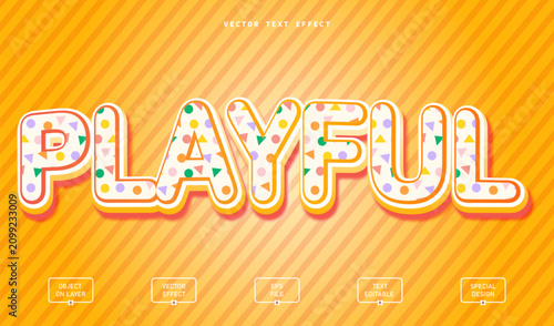 Playful kids 3d editable text effect with candy texture