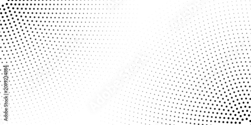 Halftone vector background. Monochrome abstract dotted gradient backdrop. Radial circles