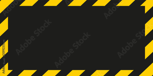 Warning yellow black diagonal stripes line. Safety stripe warning caution hazard danger road vector sign symbol.