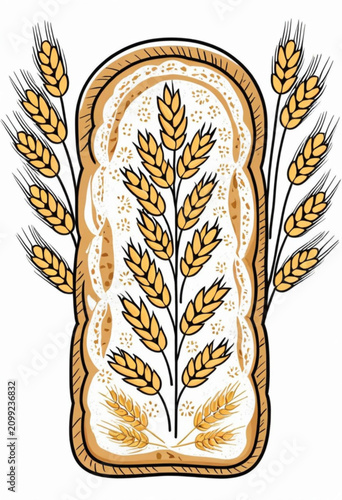 Bread with Wheat Illustration
