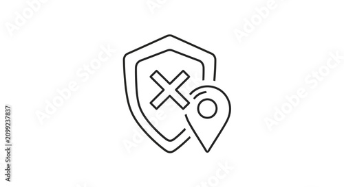 Photos Location Access Denied Icon Showing Geo-blocking and Privacy Restriction