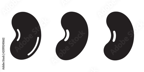 Photos Collection of kidney bean seed silhouettes isolated on transparent background for food design
