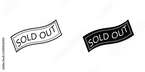 Sold Out label icon design template
