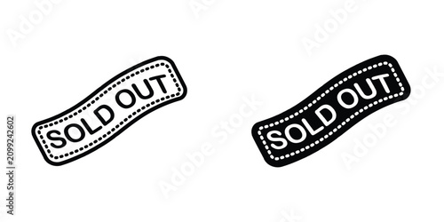 Sold Out label icon design template