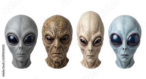 Obraz na płótnie Creepy alien and sci fi character heads
