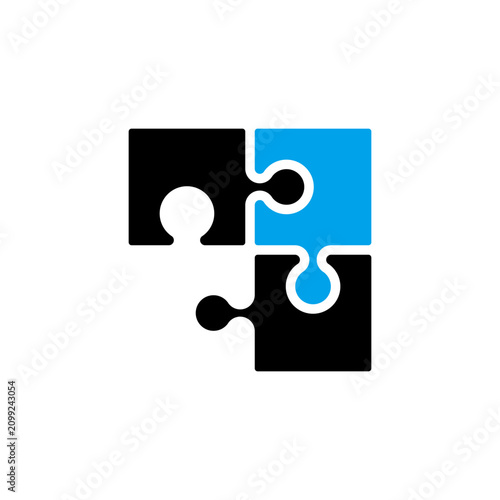 Four Interlocking Puzzle Pieces Together.