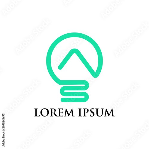 Green light bulb logo symbol.