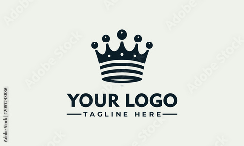 Εκτύπωση καμβά Minimalist Royal Crown Logo Design Featuring Elegant Lines and Geometric Spheres